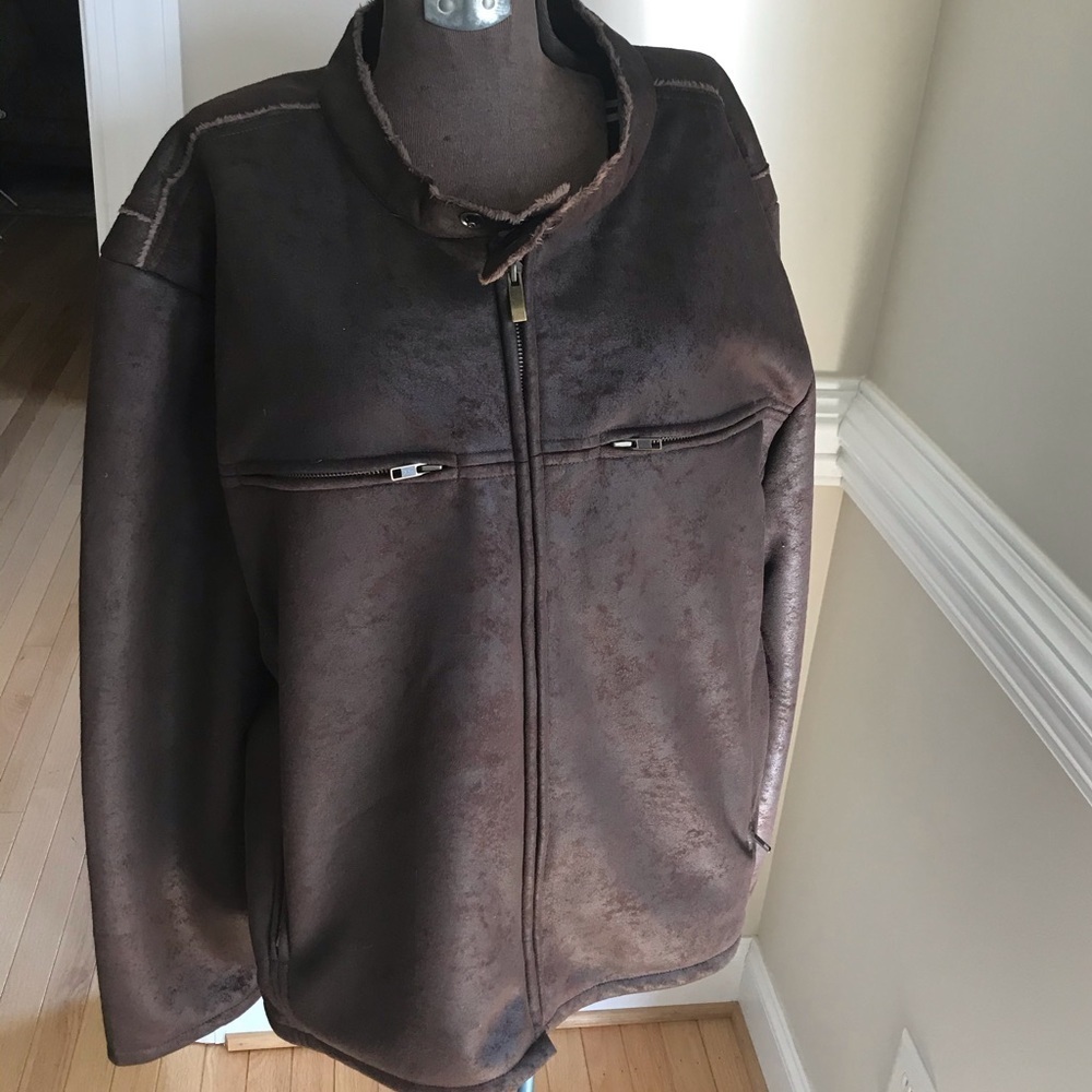 💚 Structure Jacket Brown Ultra Suede Faux Fur